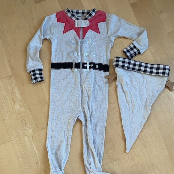 PL Sleep By Petit Lem Footed Pajama Unisex Sleeper BNWOT Holiday Xmas W Hat - Picture 2 of 7